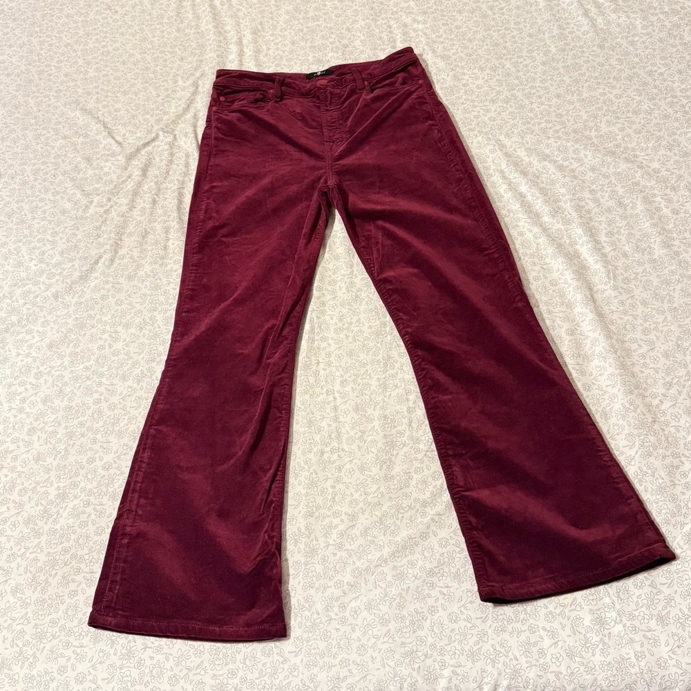 7 For All Mankind Women's Wide Leg Jeans in burgundy